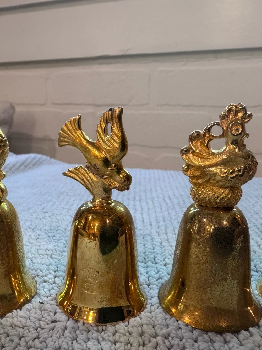 Reed and Barton New England Society Gold Plated 12 Days of Christmas Bells